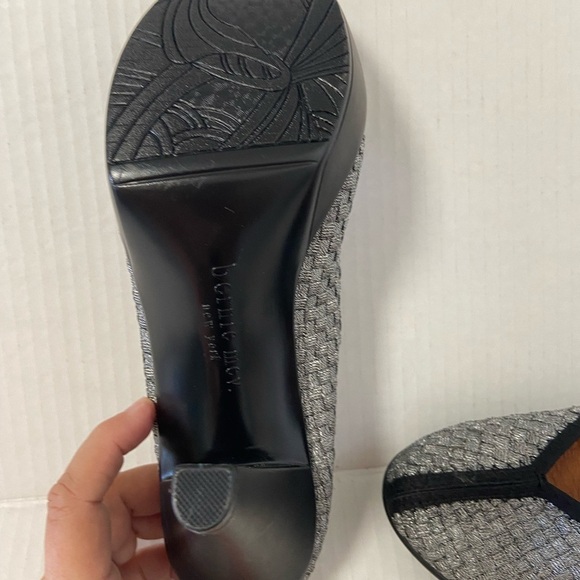 BM Bernie Mev New Yrom Black & Silver platforms high end women’s size 8.5 - Picture 3 of 8